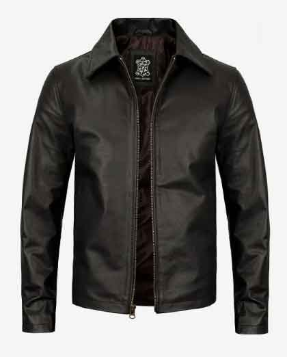 Men's Biker Moto Racer Bomber Real Cowhide Leather Jacket - Image 2