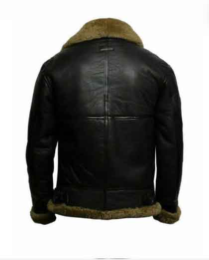Original Mens Leather Bomber Jacket With Fur Collar - Image 2