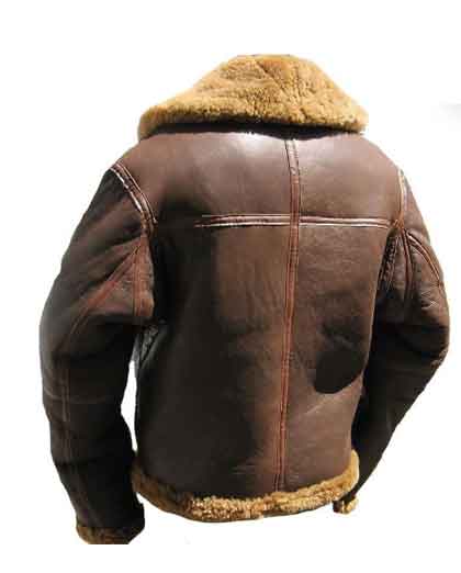 B3 Brown Lambskin Leather Bomber Jacket - Image 2