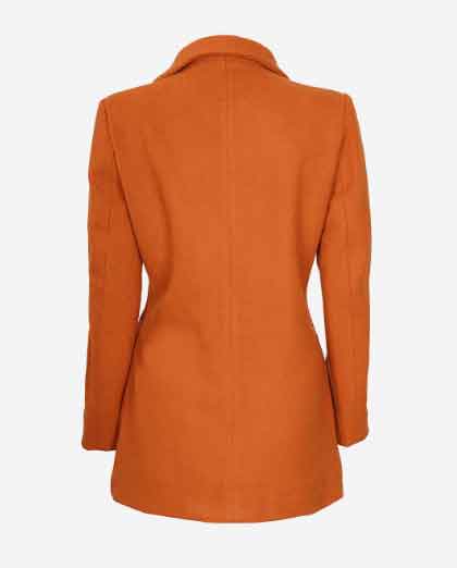 Barbara 3/4 Length Rust Wool Coat for Women - Image 2