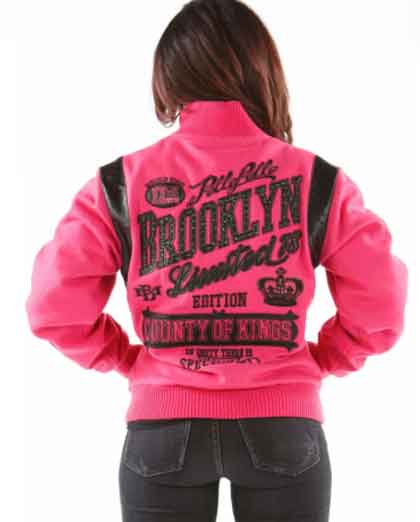 Pelle Pelle Brooklyn Tribute World Famous Pink Wool Varsity Jacket - Image 2