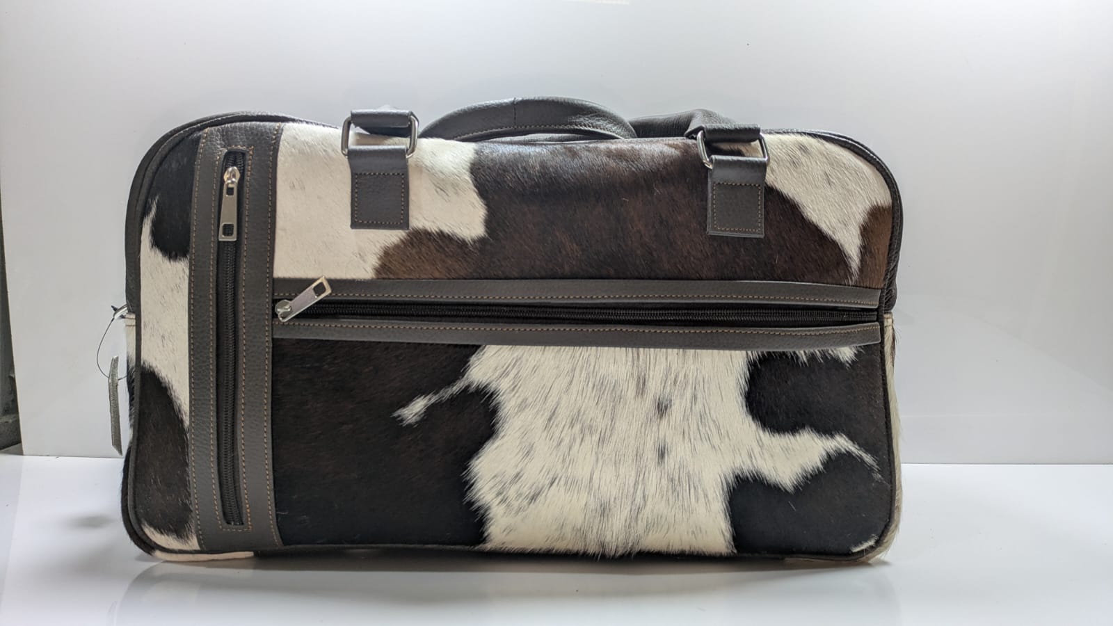 Genuine Cowhide Leather Handbag / Briefcase – Premium Fur Finish Design - Image 2